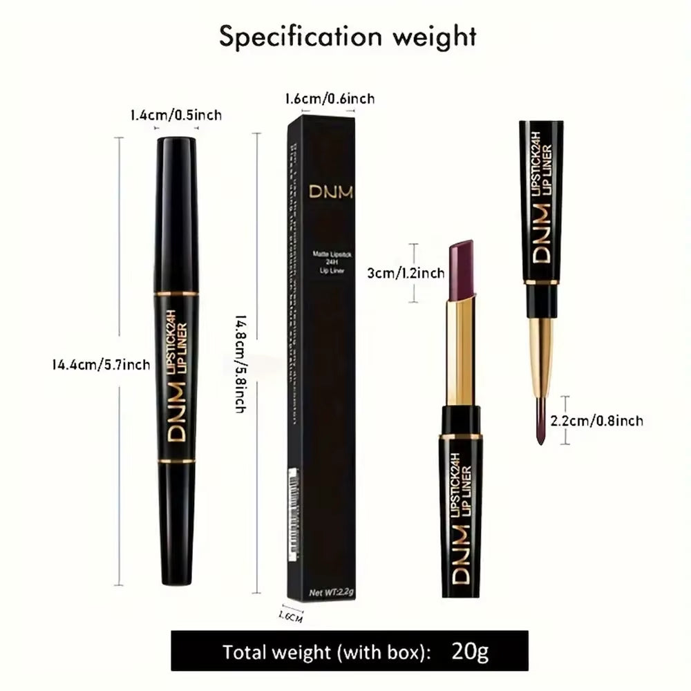 Double-Ended Non-Stick Cup Long Lasting Lipstick Lip Liner High Pigmented Waterproof Valentine'S Day Gifts