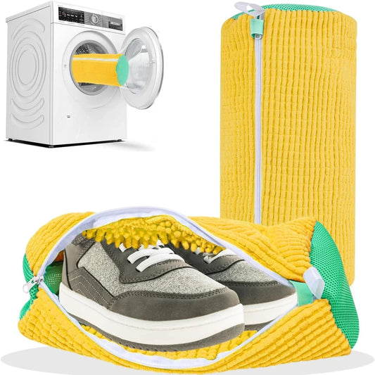 2PCS Shoe Washing Machine Bag Washer and Dryer Reusable Laundry Shoe Bag 360° Wrap-Around Cleaning Wash Bag Sneakers Organizer