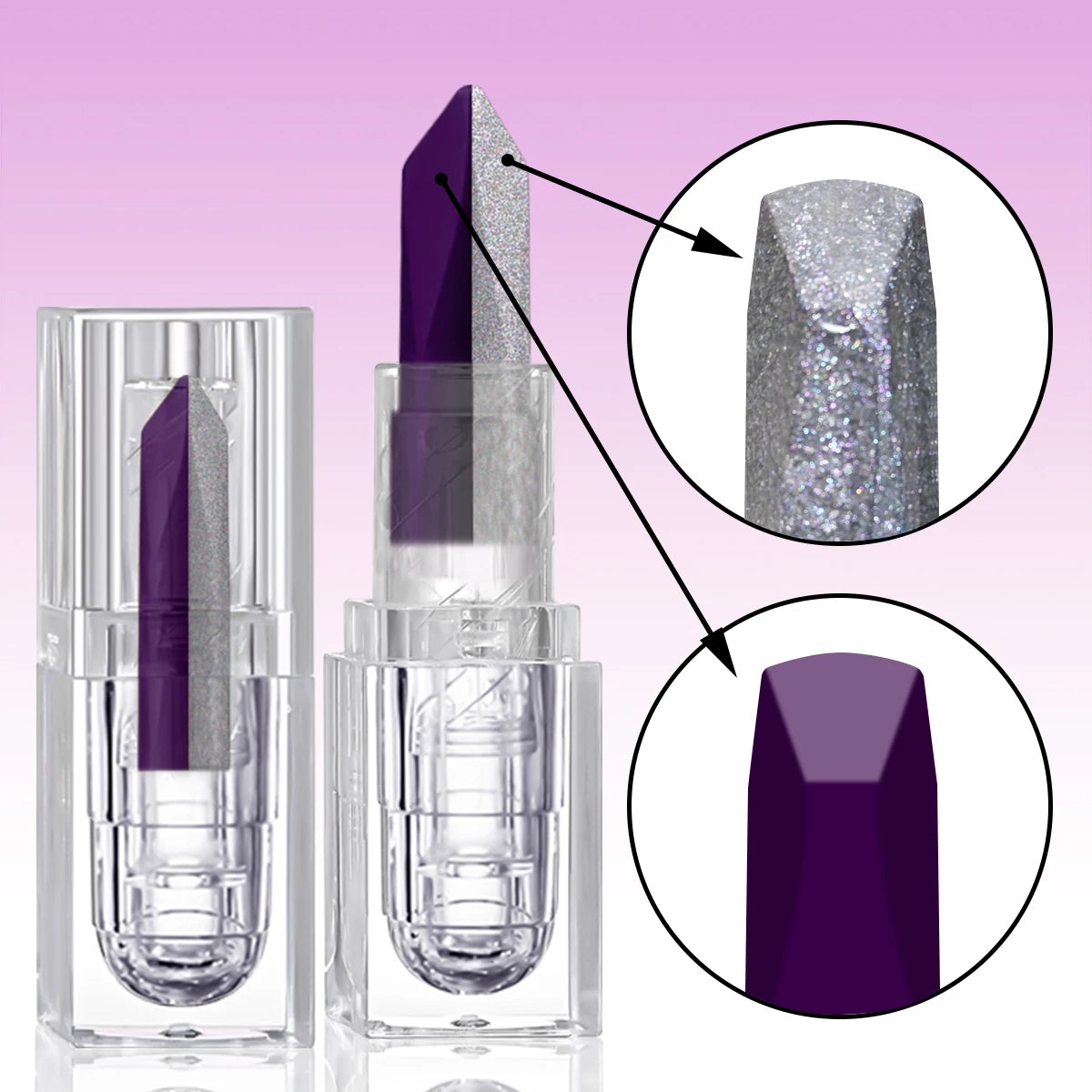 Purple Lipstick Temperature Discoloration Red Rose Moisturizing Lipstick Cosmetics Easy-To-Use Lipstick Refill