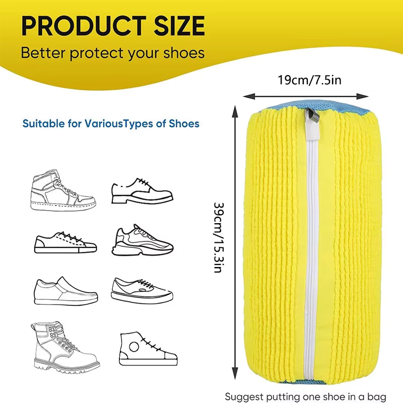 Shoe Laundry Bags Washing Machine Shoes Bag Durable Mesh Shoe Wash Bag with Zipper Soft Fiber Protect Sneaker Shoes Cleaning Bag