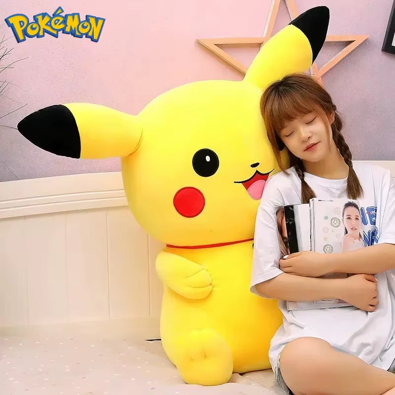 40/50/60/80/100CM Big Size Pokemon Pikachu Plush Toy Kawaii Stuffed Cartoon Anime Comfortable Soft Doll Christmas Plushies Gift