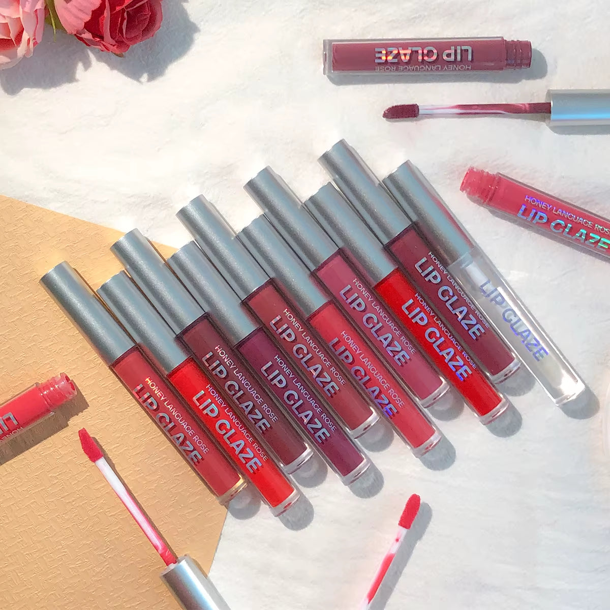 10 Pcs Long-Lasting Nude Lip Gloss Matte Satin Lipstick Waterproof Liquid Lipstick Moisturizing Lip Gloss