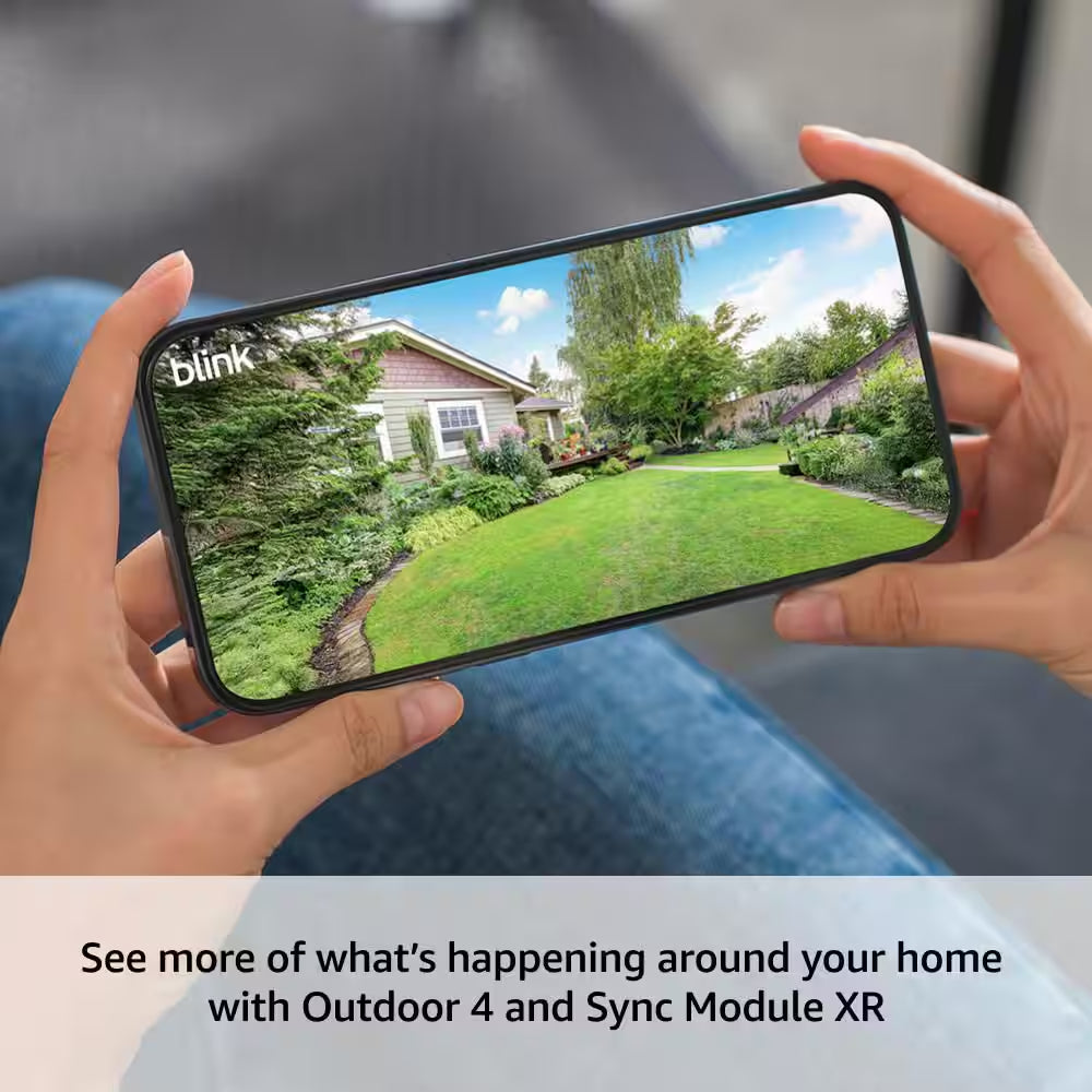 Outdoor 4 Xr-Wireless Battery Operated Outdoor Security Camera System with 4-Cameras and Included Sync Module XR, Black