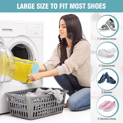 Shoe Laundry Bags Washing Machine Shoes Bag Durable Mesh Shoe Wash Bag with Zipper Soft Fiber Protect Sneaker Shoes Cleaning Bag
