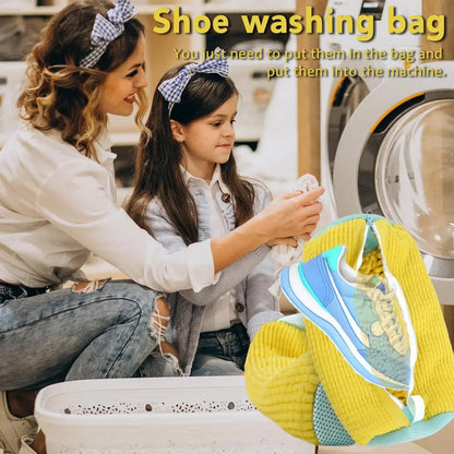 2PCS Shoe Washing Machine Bag Washer and Dryer Reusable Laundry Shoe Bag 360° Wrap-Around Cleaning Wash Bag Sneakers Organizer