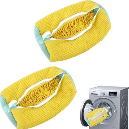 2PCS Shoe Washing Machine Bag Washer and Dryer Reusable Laundry Shoe Bag 360° Wrap-Around Cleaning Wash Bag Sneakers Organizer