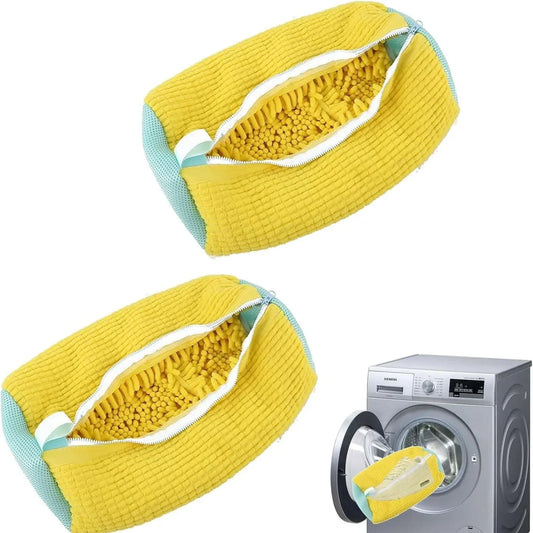 2PCS Shoe Washing Machine Bag Washer and Dryer Reusable Laundry Shoe Bag 360° Wrap-Around Cleaning Wash Bag Sneakers Organizer