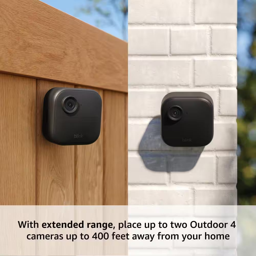 Outdoor 4 Xr-Wireless Battery Operated Outdoor Security Camera System with 4-Cameras and Included Sync Module XR, Black