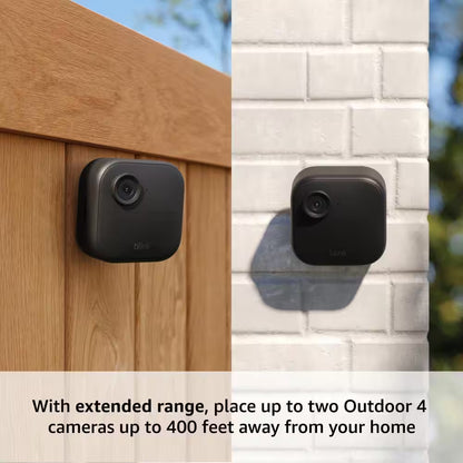 Outdoor 4 Xr-Wireless Battery Operated Outdoor Security Camera System with 4-Cameras and Included Sync Module XR, Black
