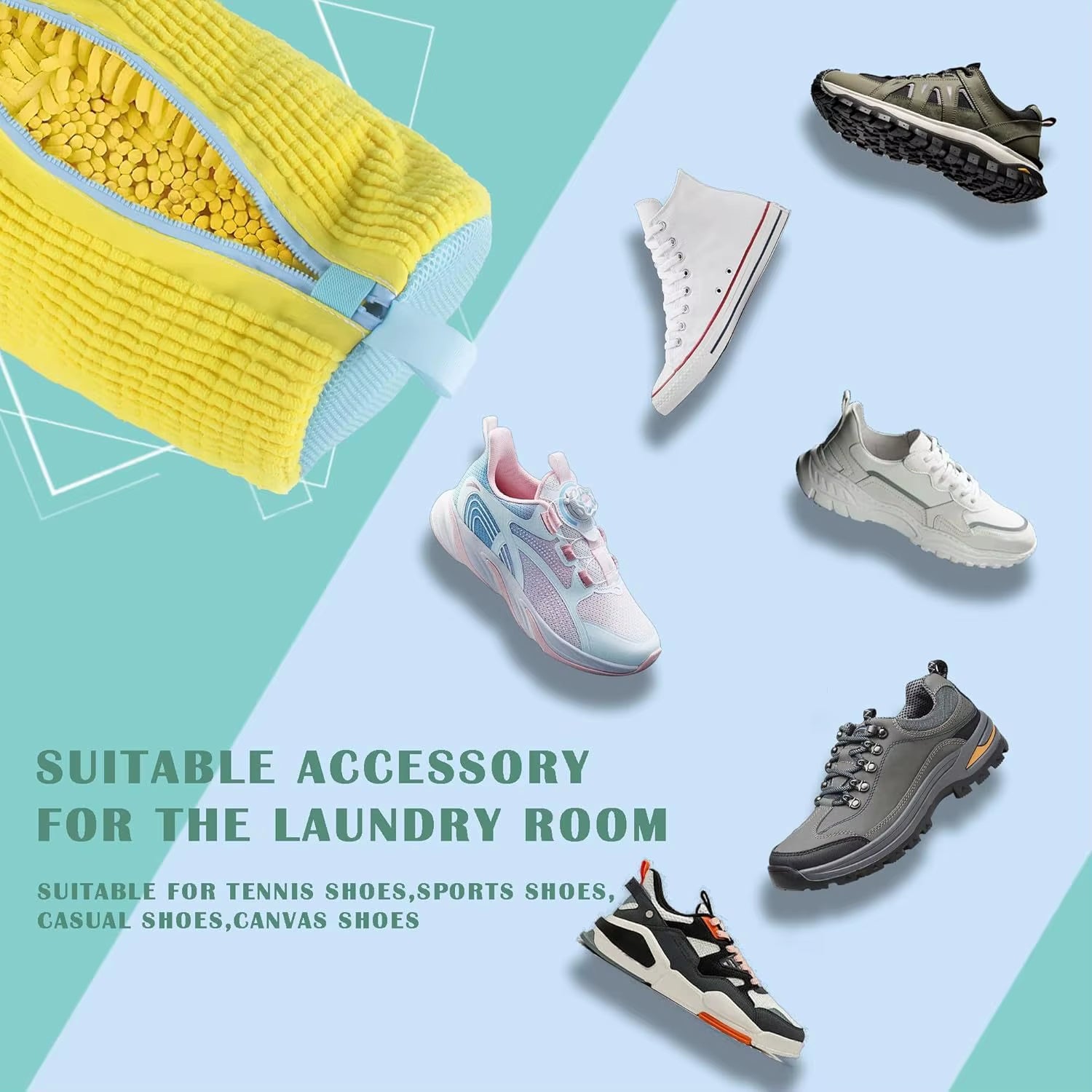 Shoe Laundry Bags Washing Machine Shoes Bag Durable Mesh Shoe Wash Bag with Zipper Soft Fiber Protect Sneaker Shoes Cleaning Bag