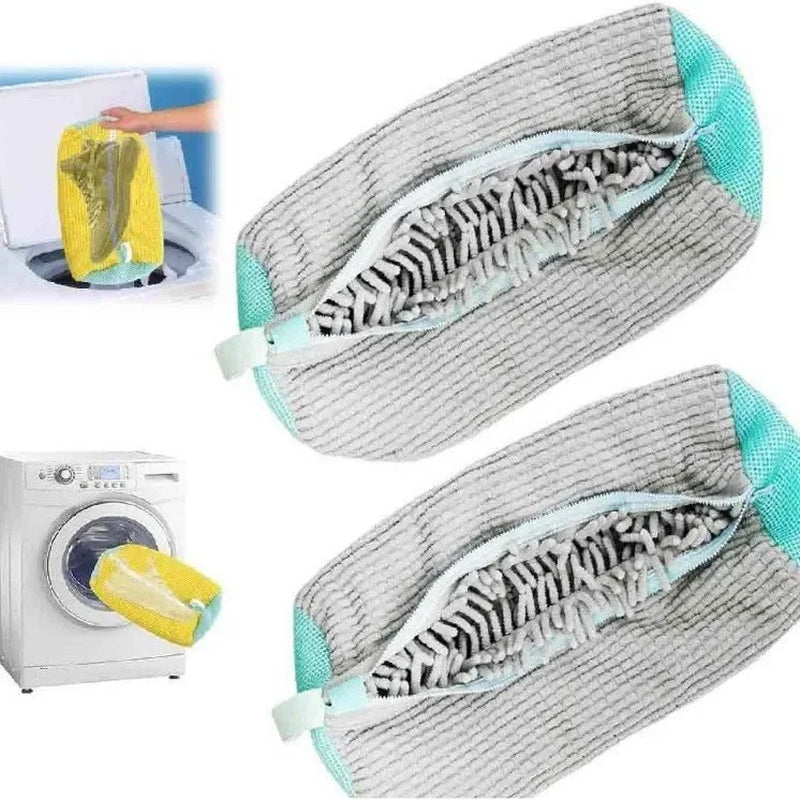 2PCS Shoe Washing Machine Bag Washer and Dryer Reusable Laundry Shoe Bag 360° Wrap-Around Cleaning Wash Bag Sneakers Organizer