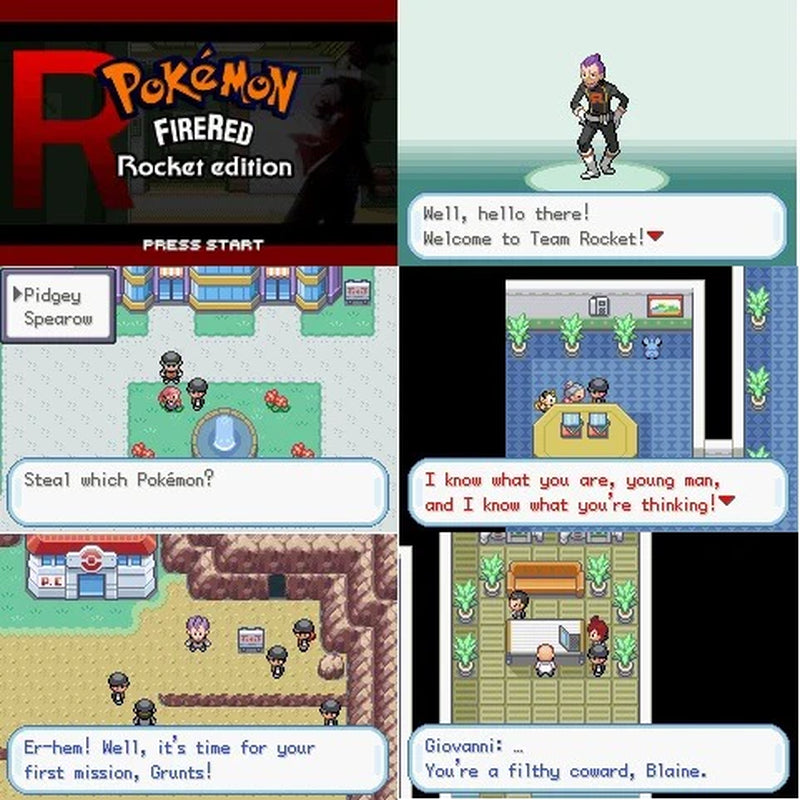 Pokemon Firered Rocket GBA ROM Hack Video Game Cartridge Custom
