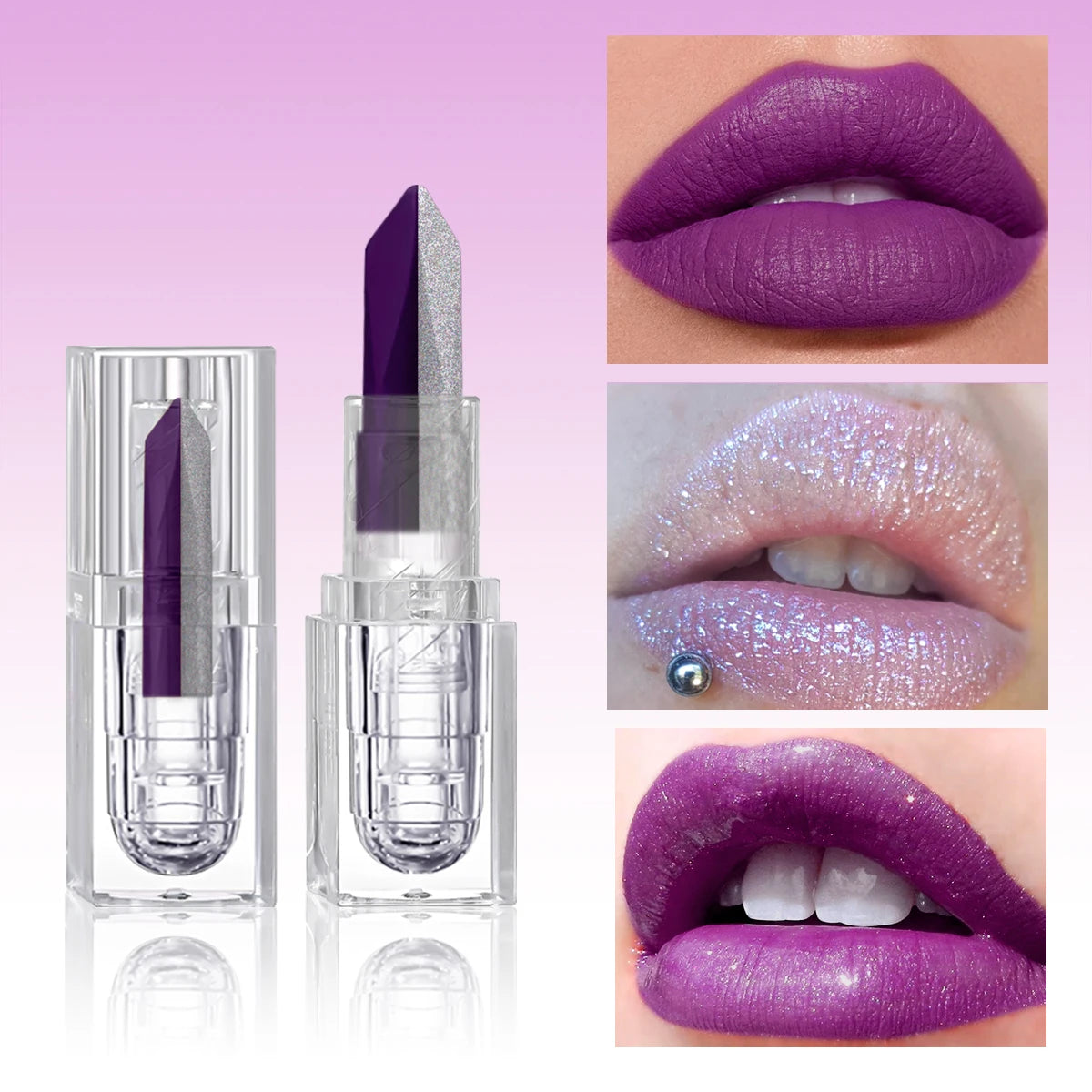 Purple Lipstick Temperature Discoloration Red Rose Moisturizing Lipstick Cosmetics Easy-To-Use Lipstick Refill